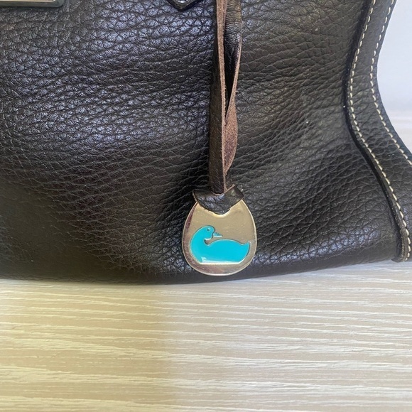 Dooney & Bourke Brown Pebbled Leather Top Handle Satchel Bag - Picture 3 of 13